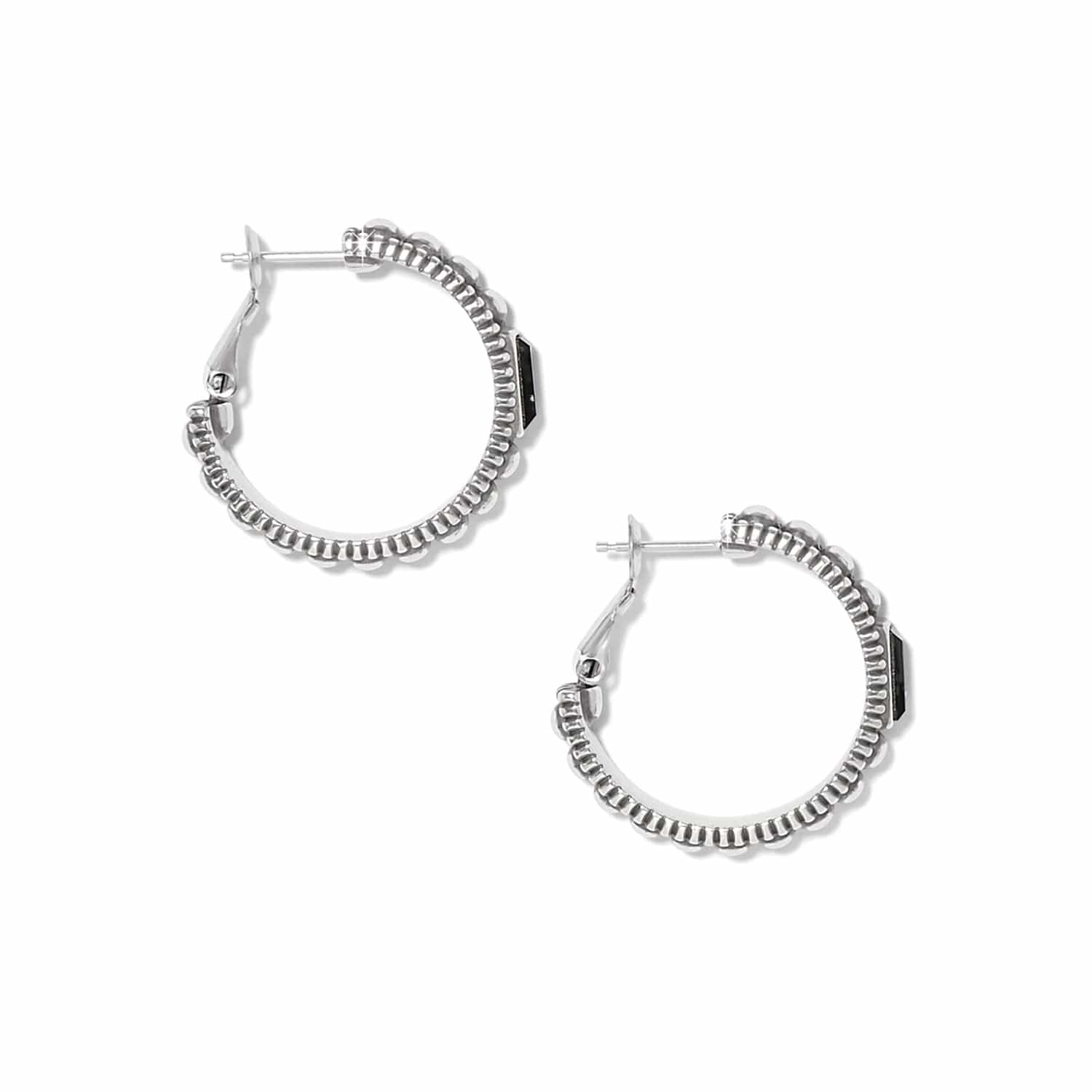 Pretty Tough Gem Hoop Earrings silver-black 11
