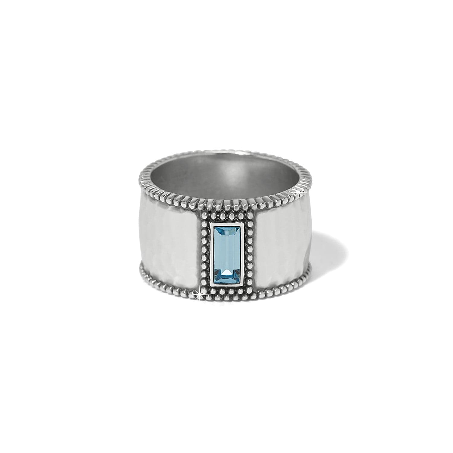 Pretty Tough Gem Wide Band Ring silver-aquamarine 1