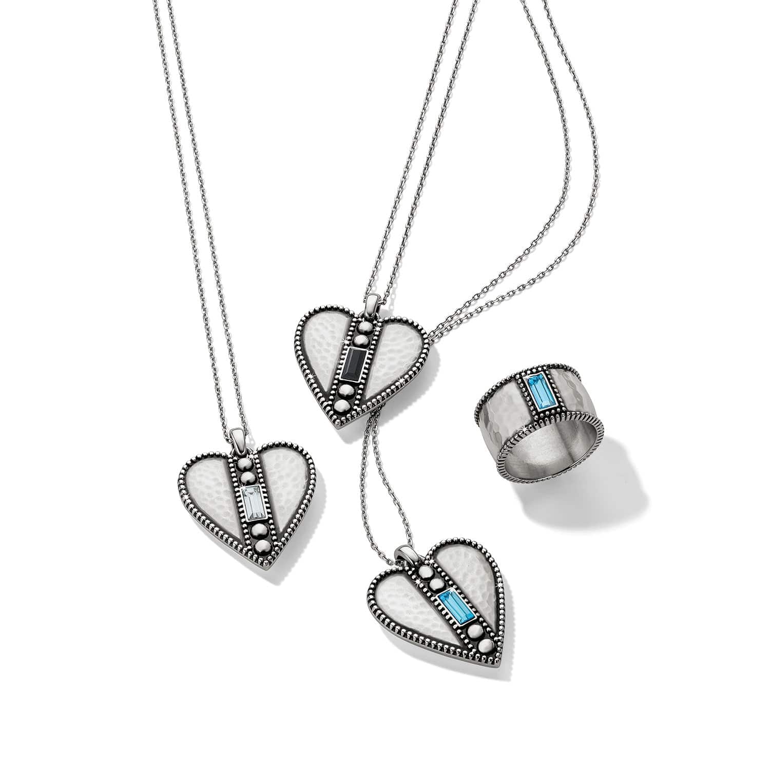 Pretty Tough Gem Wide Band Ring silver-aquamarine 7