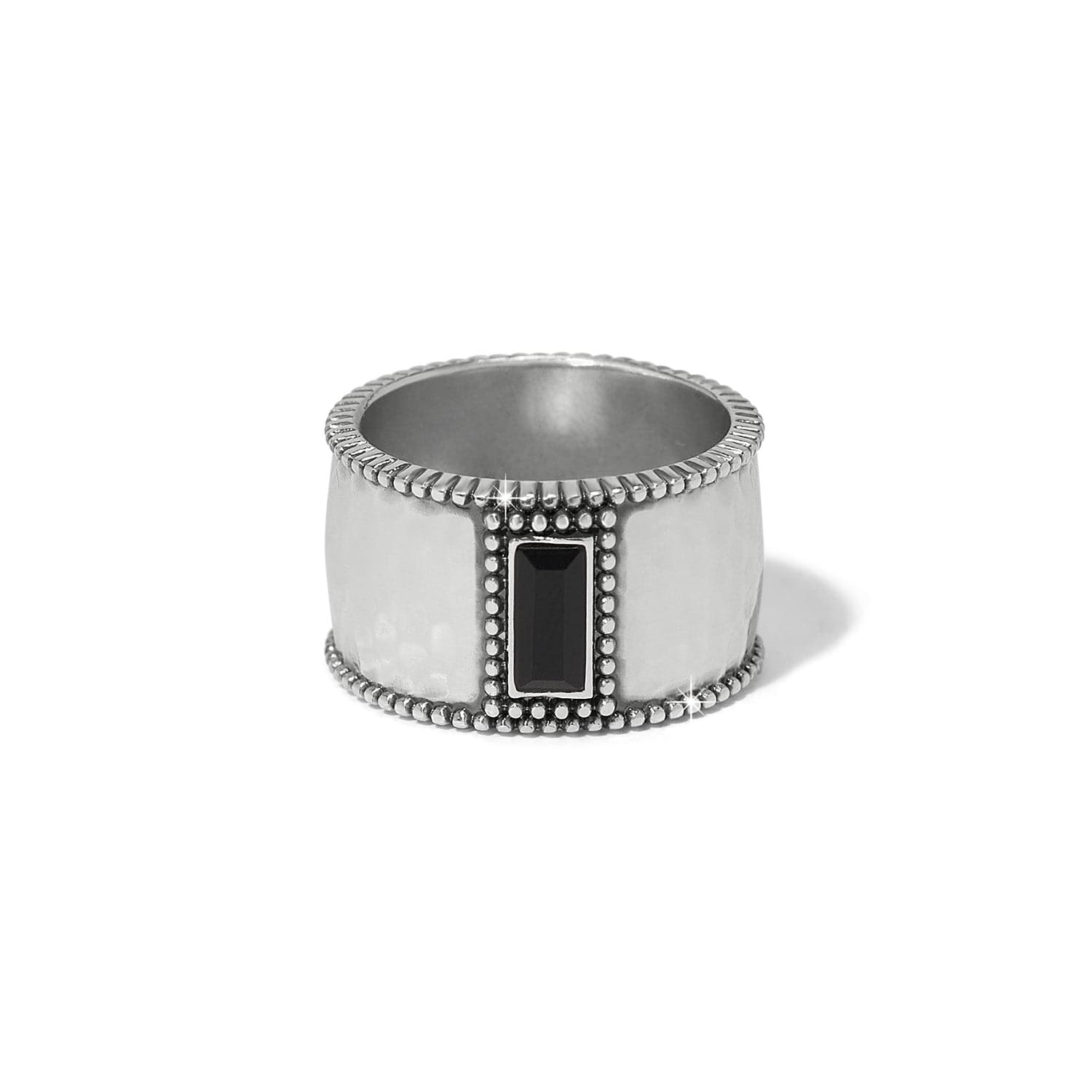 Pretty Tough Gem Wide Band Ring silver-black 8