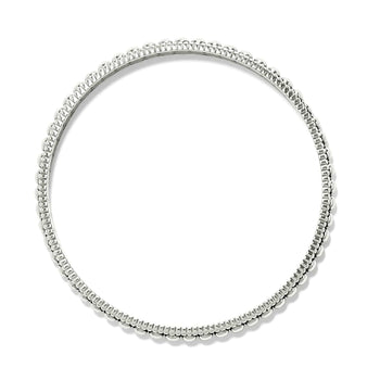 Brighton bangle bracelet with silver-plated beaded texture around the circular band on a white background