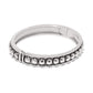 Brighton hinged bangle bracelet with silver-plated beaded row detail and polished band on a white background