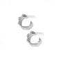 Brighton silver-plated hoop earrings with beaded outer edge detail and post backs on a white background