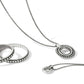 Brighton silver-plated pendant necklace styled with a beaded ring bracelet on a white background