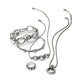 Brighton silver-plated jewelry set styled with bracelets, a ring, and necklaces featuring beaded and oval link details