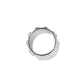 Brighton ring shown from the side with silver-plated scalloped bead edge detailing on a white background