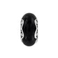 Brighton bead charm with smooth black center stone and silver-tone scrollwork side accents on a white background