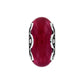 Brighton charm bead with deep pink center stone and silver-tone scrollwork side detailing on a white background