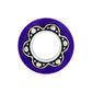 Brighton charm bead with purple enamel border and silver-tone scalloped flower center with dotted detail on a white background
