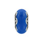 Brighton bead charm with blue center stone and ornate silver-tone scrollwork sides on a white background