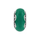 Brighton bead charm with green stone center and silver-tone scrollwork side detailing on a white background