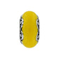 Brighton charm bead with yellow glass center and ornate silver-tone scrollwork sides on a white background