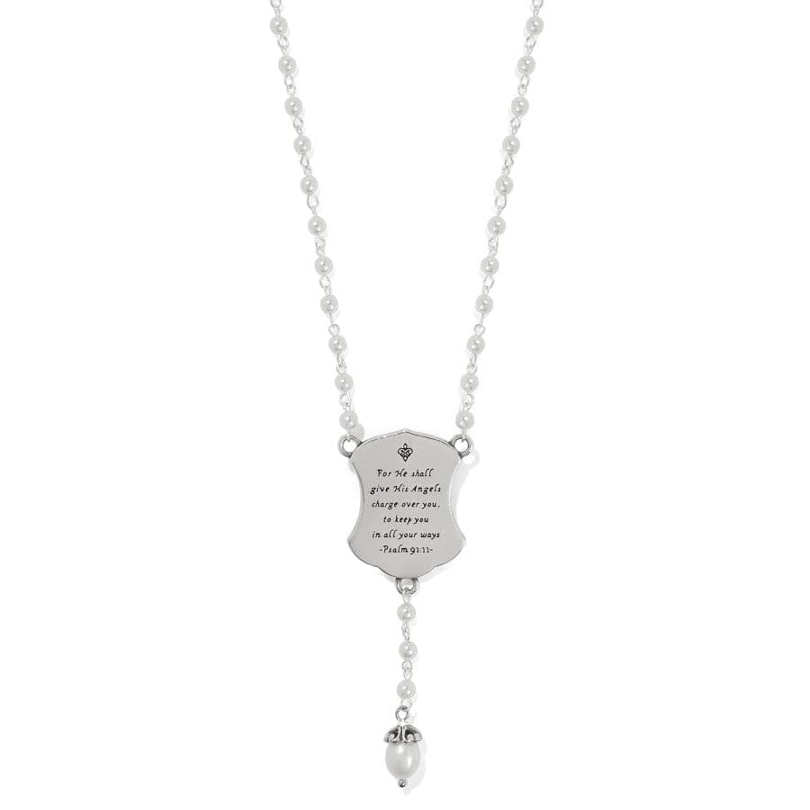 Protection Angel Pendant Necklace silver-pearl 5