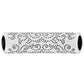 Brighton silver-plated cylindrical bead with perforated dot floral scroll pattern and open ends on a white background