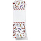 Brighton notepad with illustrated high heel shoe print and red heart border details on a white background