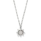 Brighton pendant necklace with silver-plated starburst charm and link chain on a white background