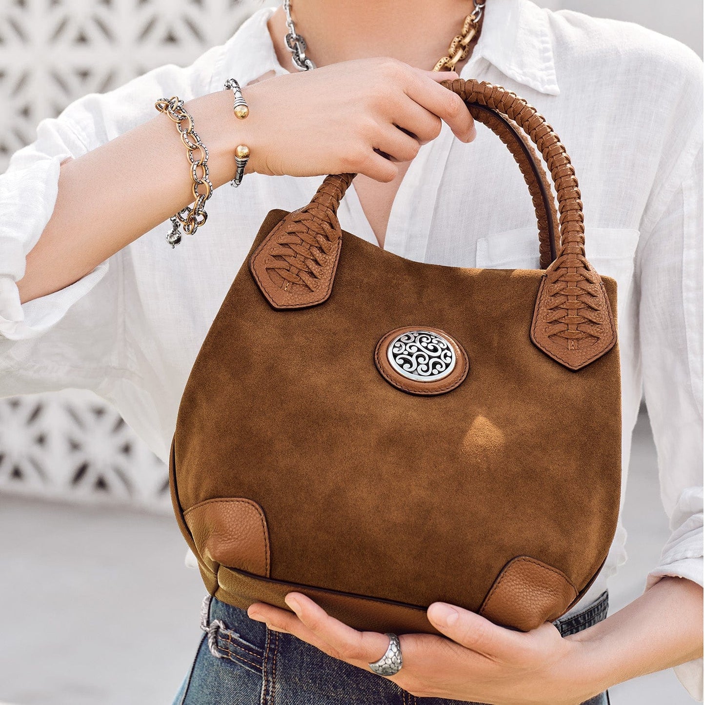 Reina Suede Medium Tote