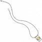 Brighton pendant necklace with silver-plated chain and brushed gold heart accent on rectangular tag on a white background