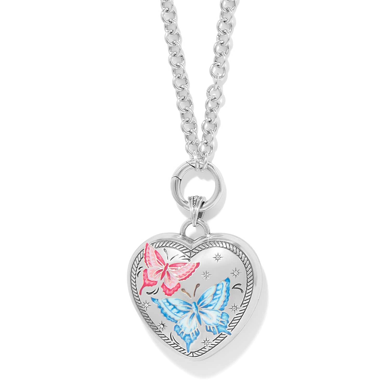 Reverie Butterfly Locket Necklace silver-multi 1