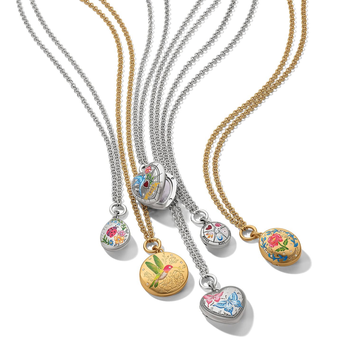 Reverie Butterfly Locket Necklace silver-multi 6