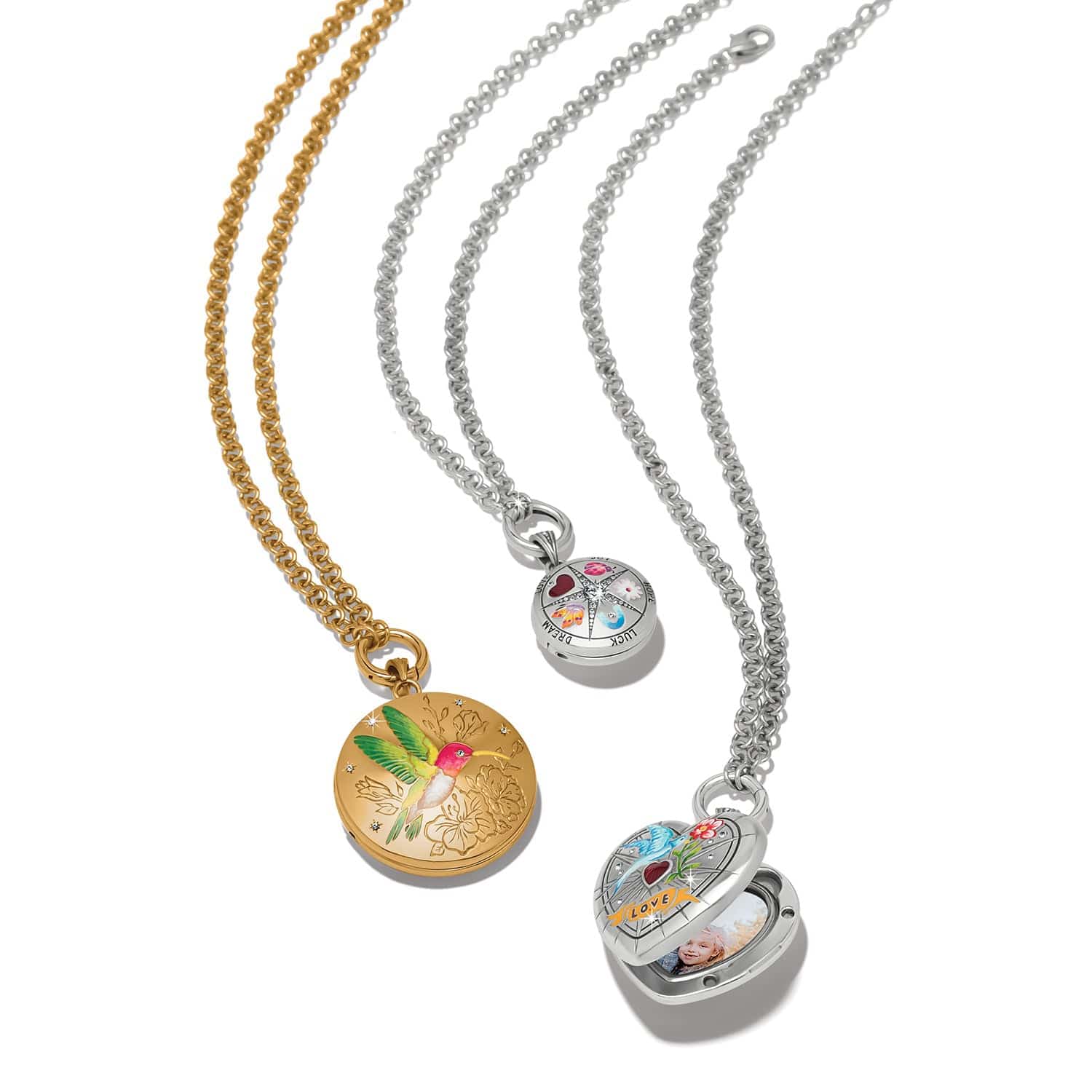 Reverie Emblem Locket Necklace silver-multi 4