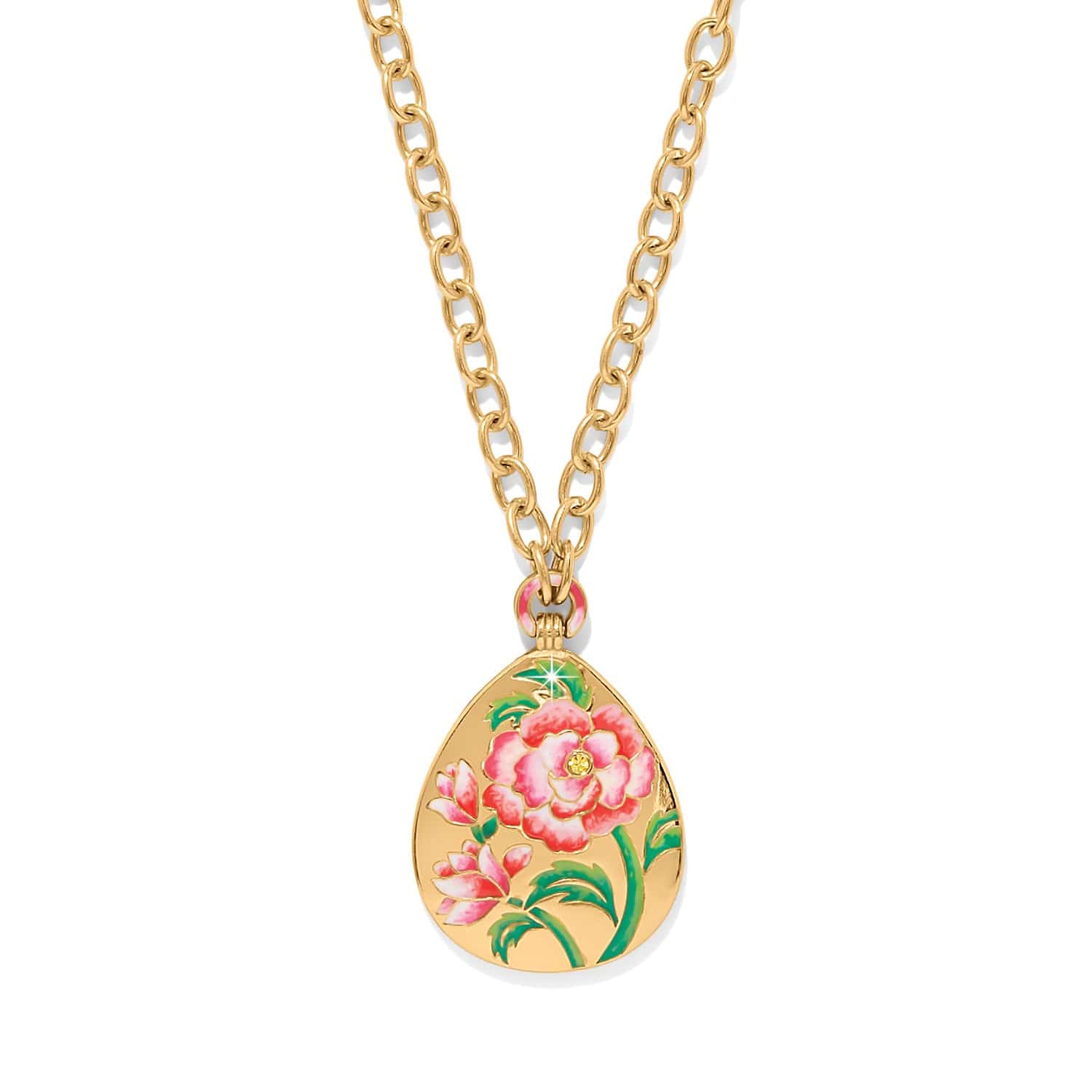 Rose Petal Teardrop Necklace gold-multi 1