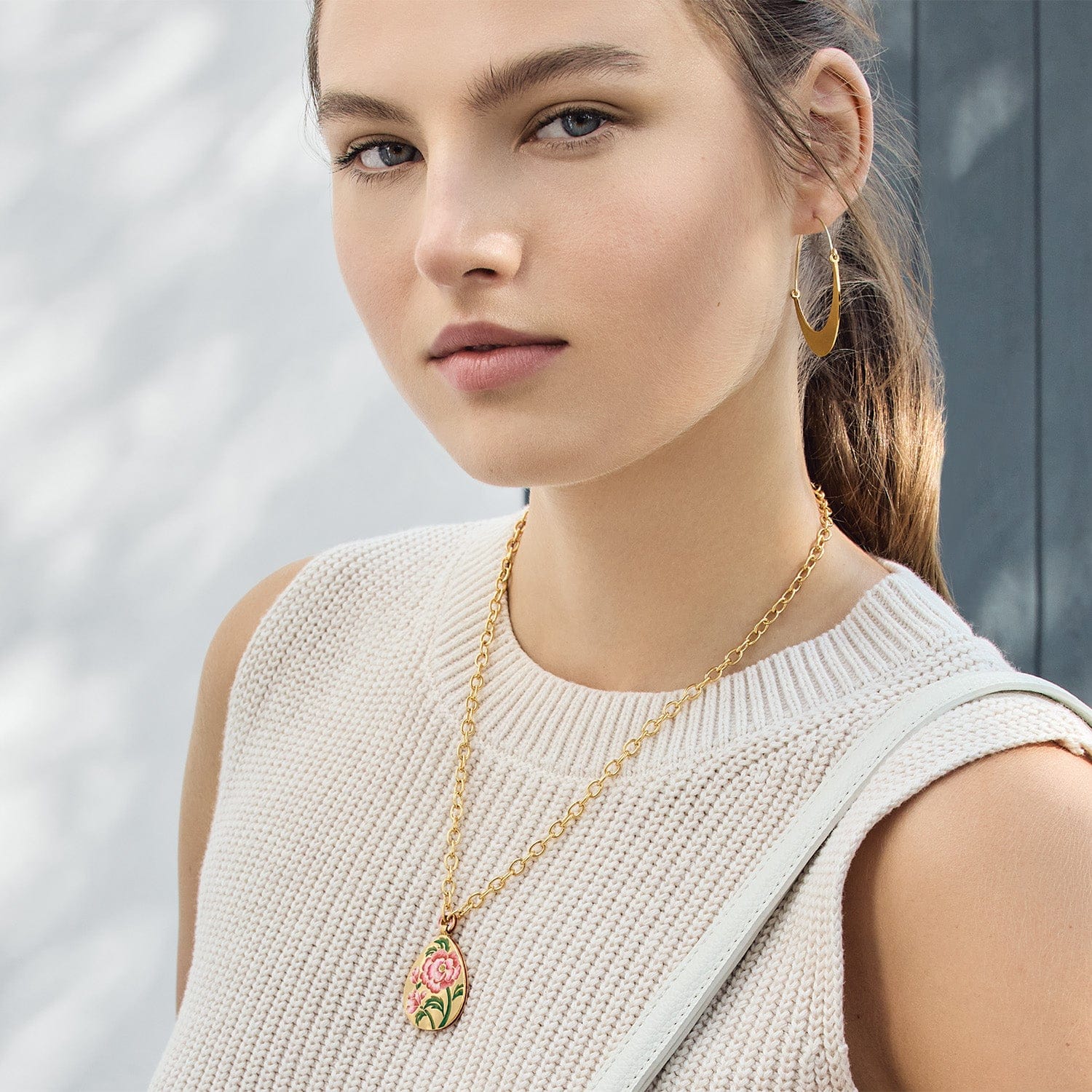 Rose Petal Teardrop Necklace gold-multi 5