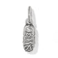 Brighton baby shoe charm with silver-plated finish, heart detail, and split ring on a white background