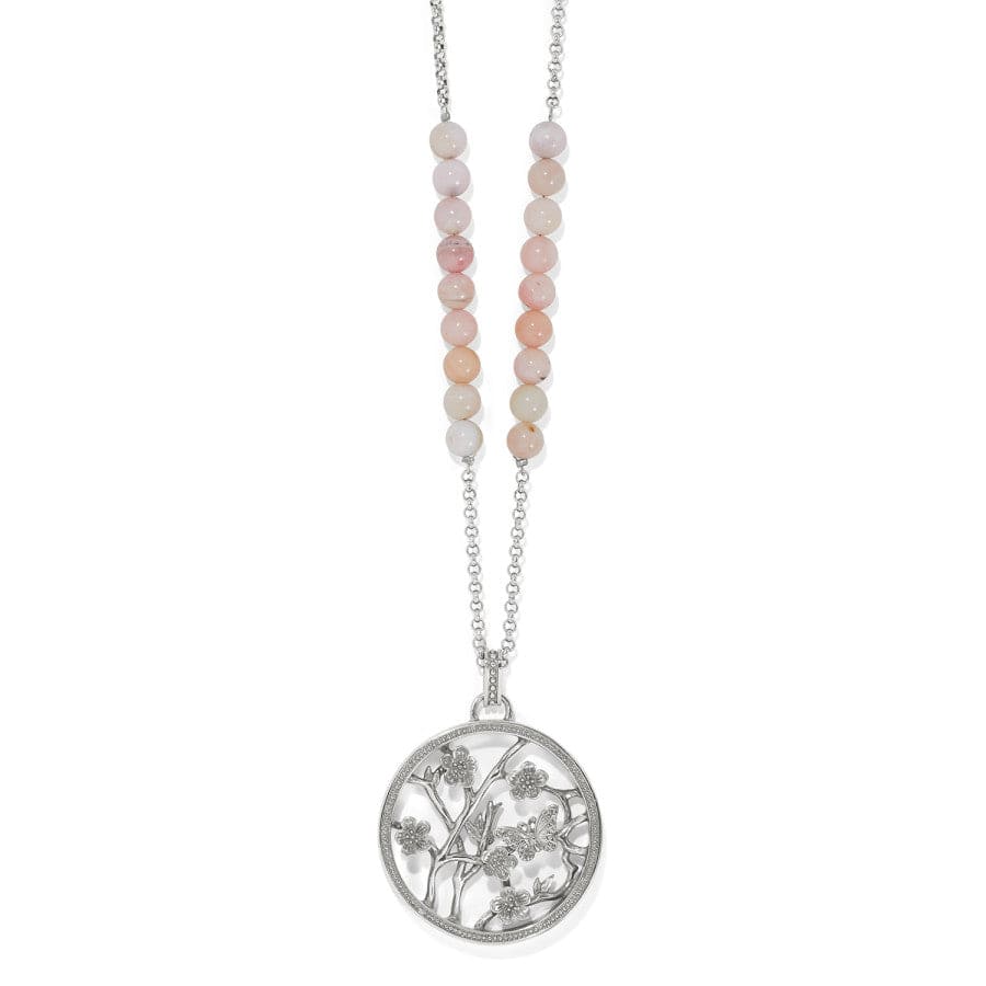Sakura Beaded Pendant Necklace silver-pink 1