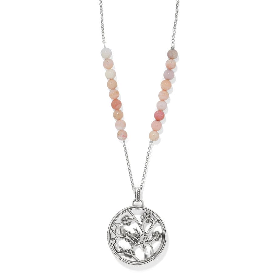 Sakura Beaded Pendant Necklace silver-pink 2