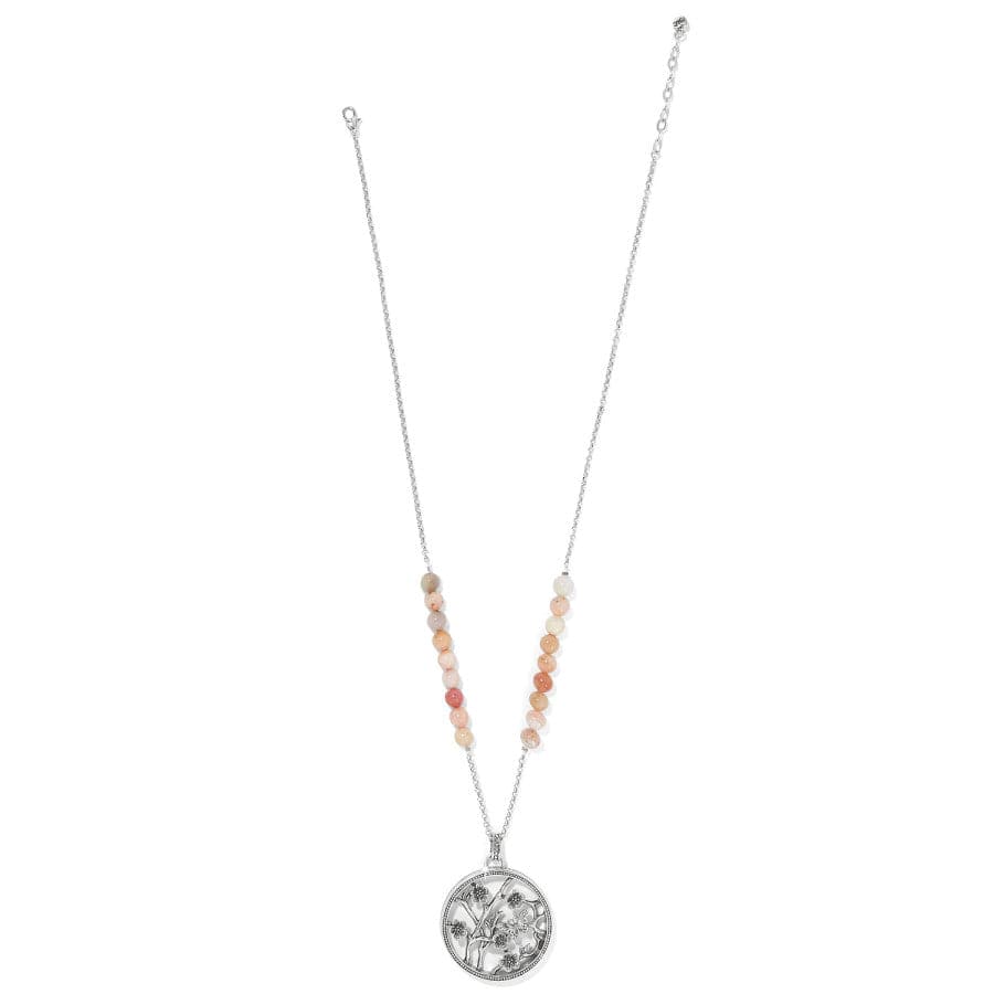 Sakura Beaded Pendant Necklace silver-pink 3