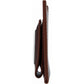 Brighton brown leather wallet shown from the side with stitched edges and slim profile on a white background