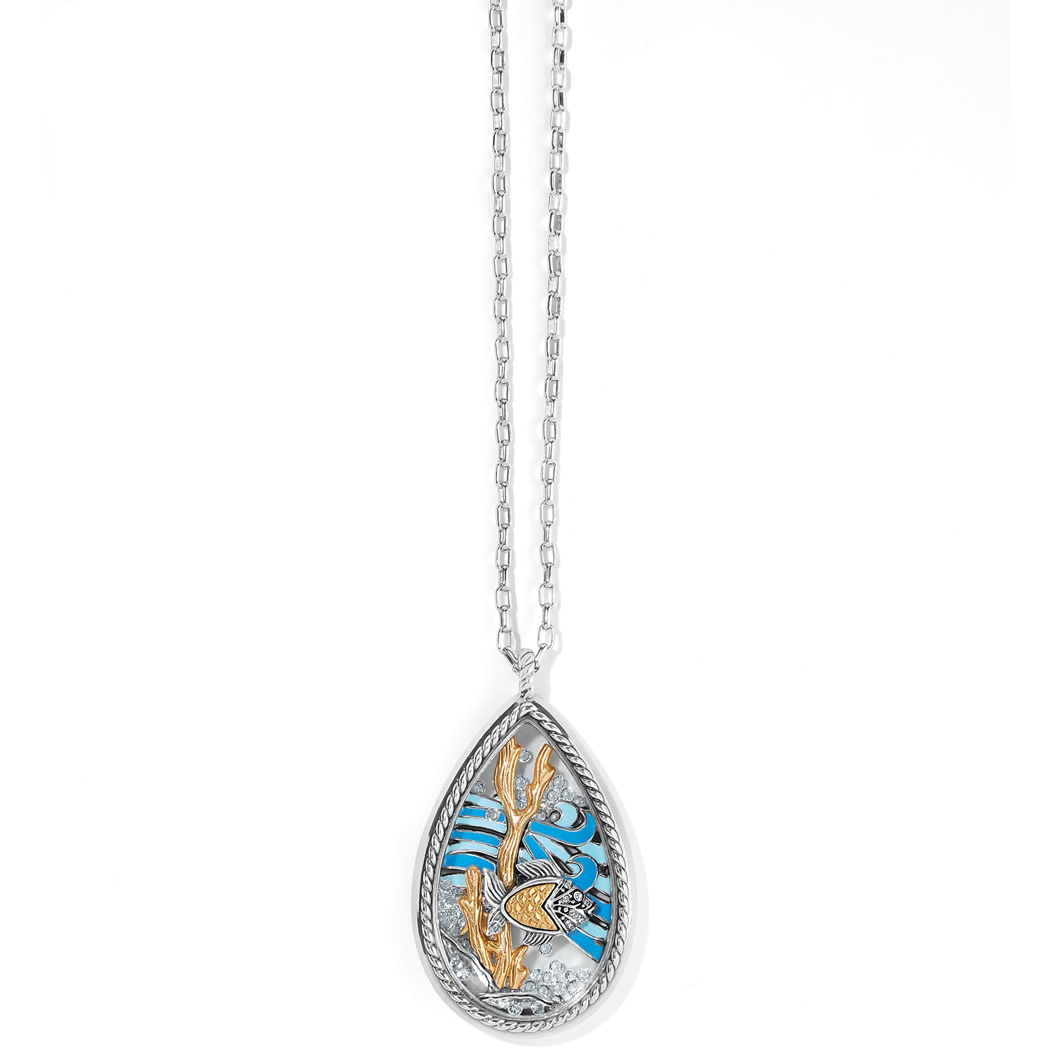 Sea Current Convertible Shaker Necklace silver-blue 1