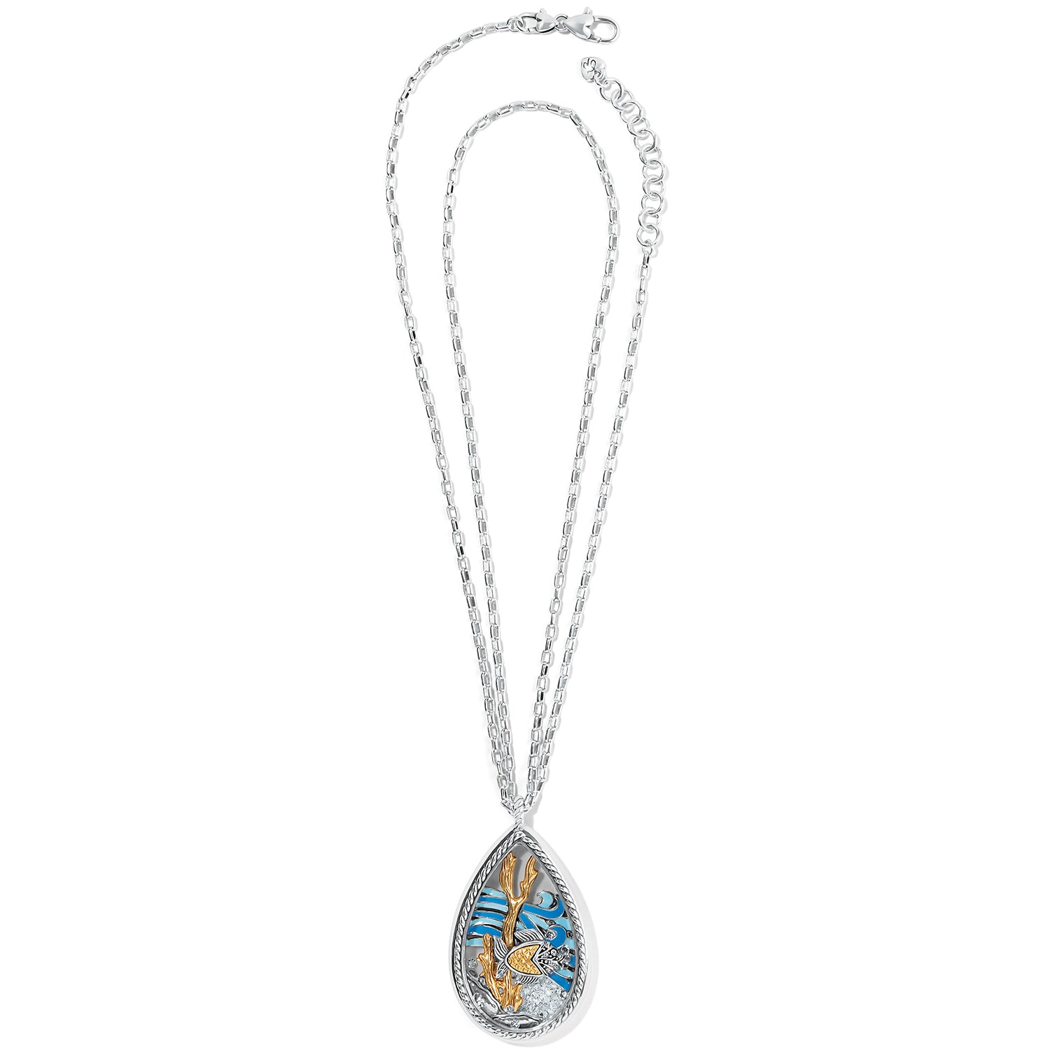 Sea Current Convertible Shaker Necklace silver-blue 3