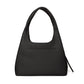 Brighton handbag shown from the back in black pebbled leather with single rounded top handle on a white background
