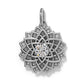 Brighton lotus flower charm with silver-plated openwork petals and central crystal accent on a white background