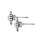 Brighton stud earrings shown from the side with crystal centers and silver-plated beaded borders on a white background