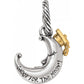 Brighton charm featuring silver-plated crescent moon engraved Shoot For The Moon with gold-tone rocket on a white background
