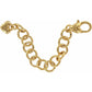 Brighton chain link bracelet with gold-plated round links and lobster clasp closure on a white background