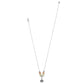 Brighton silver-plated necklace with peach and pale green beads and shell pendant on a white background