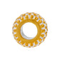 Brighton charm bead with yellow and white textured enamel pattern and silver-tone interior on a white background
