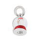 Brighton snowman snow globe charm with silver-plated finish and red enamel base on a white background