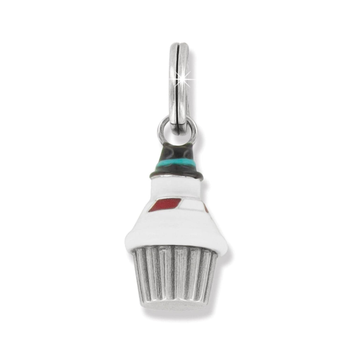 Snowman Cupcake Charm white 2