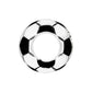 Brighton soccer ball charm with black and white enamel panels and silver-plated finish on a white background