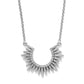 Brighton necklace with silver-tone sunburst pendant and crystal-accented arch on a white background