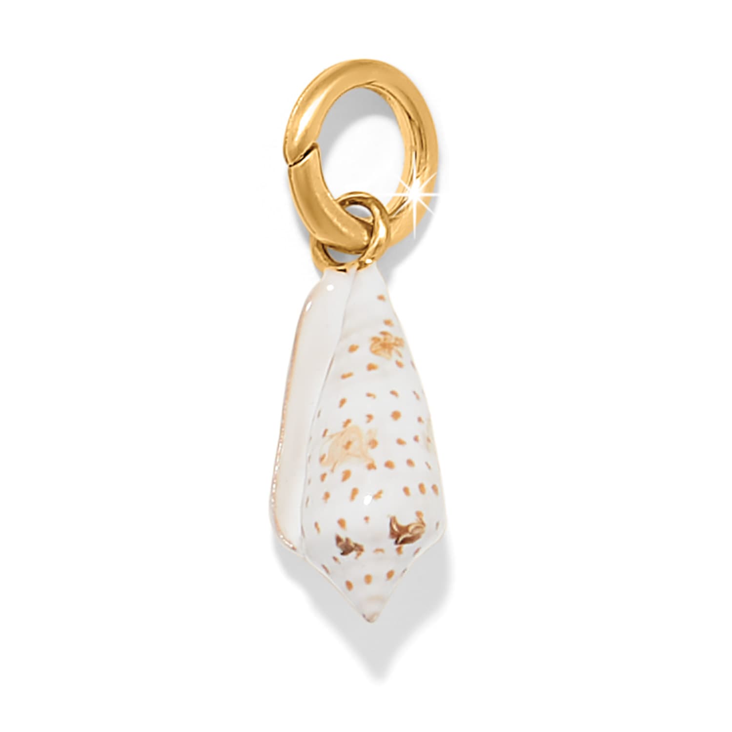 Solstice Cone Shell Charm gold-white 1