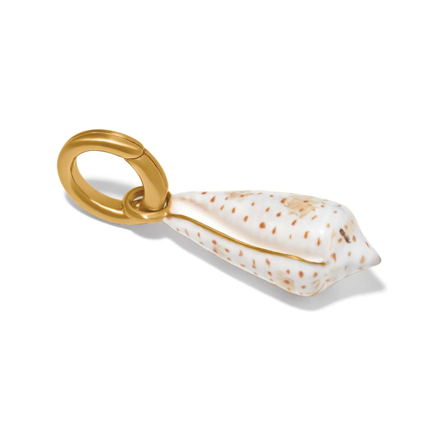 Solstice Cone Shell Charm gold-white 2