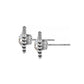 Brighton stud earrings shown from the side with silver-plated beaded edges, crystal centers, and posts on a white background
