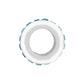 Brighton spacer charm with white enamel band and blue crystal accents shown from the side on a white background