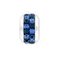 Brighton charm bead with two rows of blue crystals and silver-plated finish on a white background